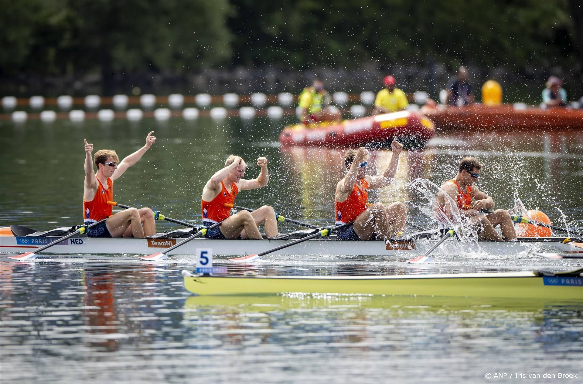 Nederlandse dubbelvier roeiteam behaalt eerste gouden medaille op
